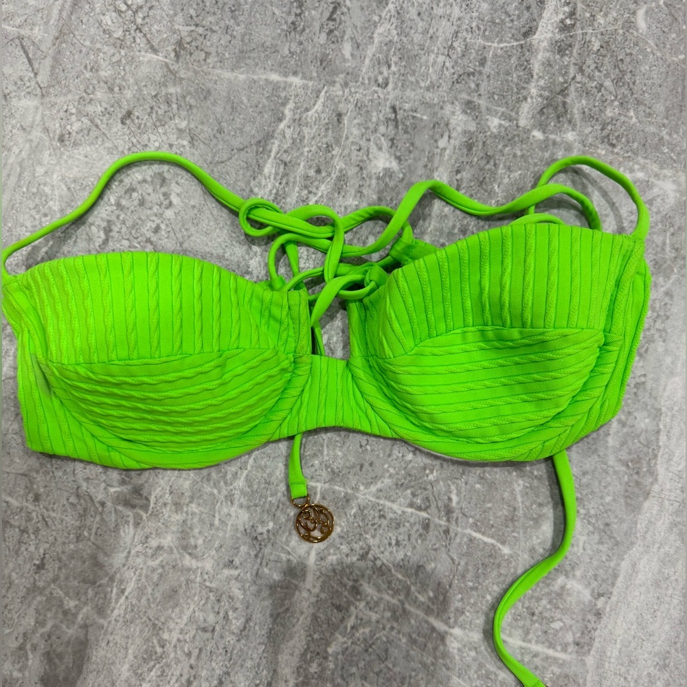 Luli Fama Neon Green Bikini Top